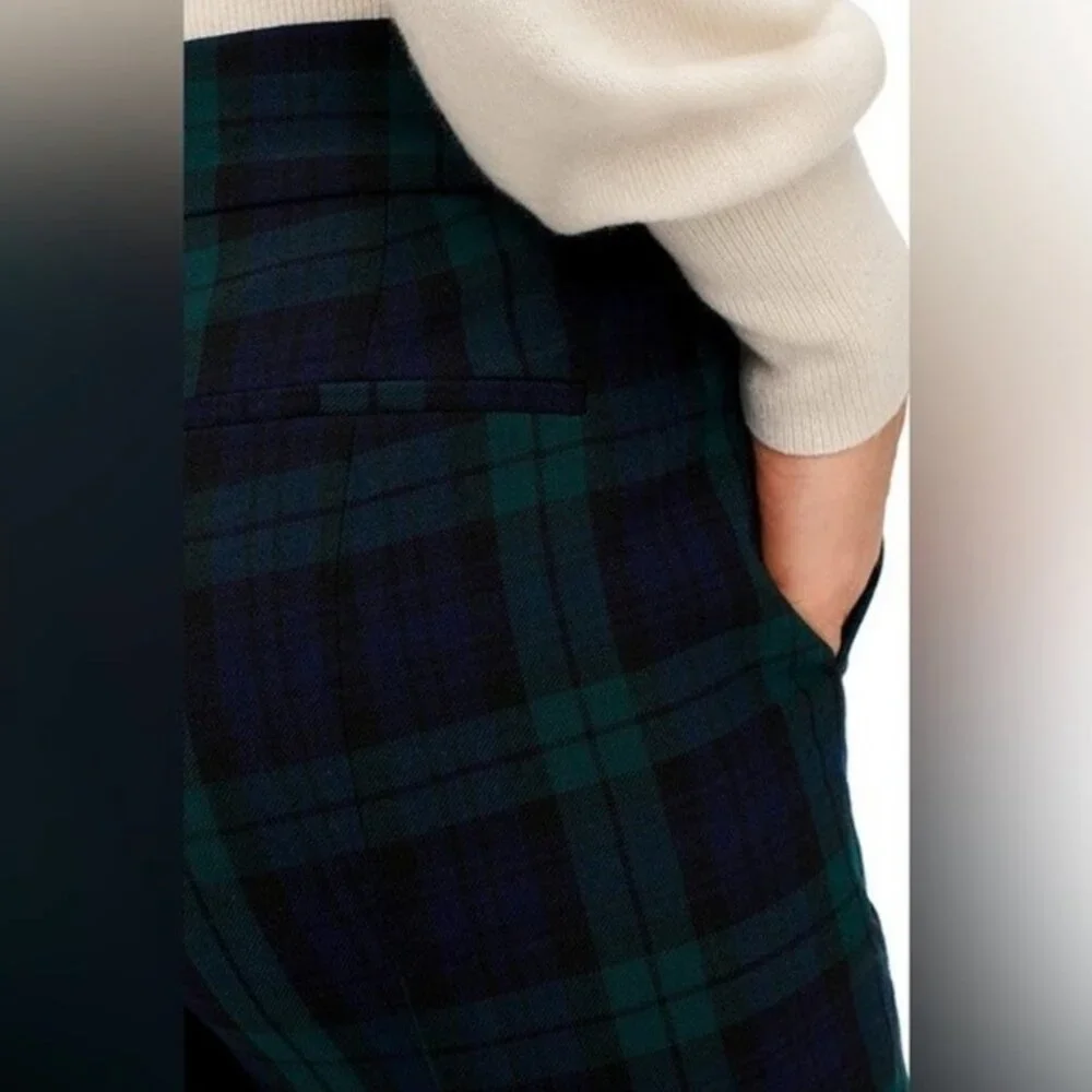 J. CREW‎ Women's EUC Cameron Black Watch Tartan Plaid Wool Crop Pant | Size 14